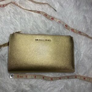 Michael Kors Metallic Gold Wristlet